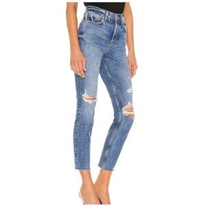 GRLFRND Karolina High Rise Button Fly Distressed Jeans "Space Between" Size 25